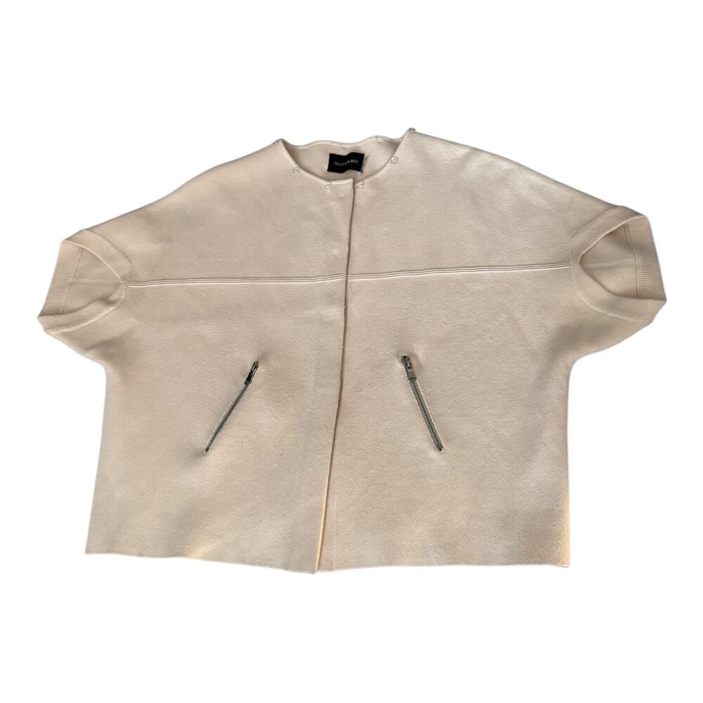 Dolce Cabo Cream Cape with Faux Fur Trim - Picture 9 of 15